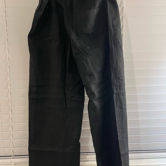NWT!! Quince Black 100% European Linen patch pocket Pants - Picture 8 of 9